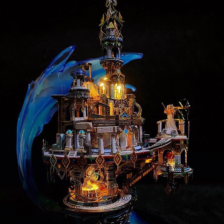 Đồ Chơi Lắp Ráp Mô Hình 3D Bằng Kim Loại MU Lâu Đài Đế Vương Atlantis Trong Phim Aquaman