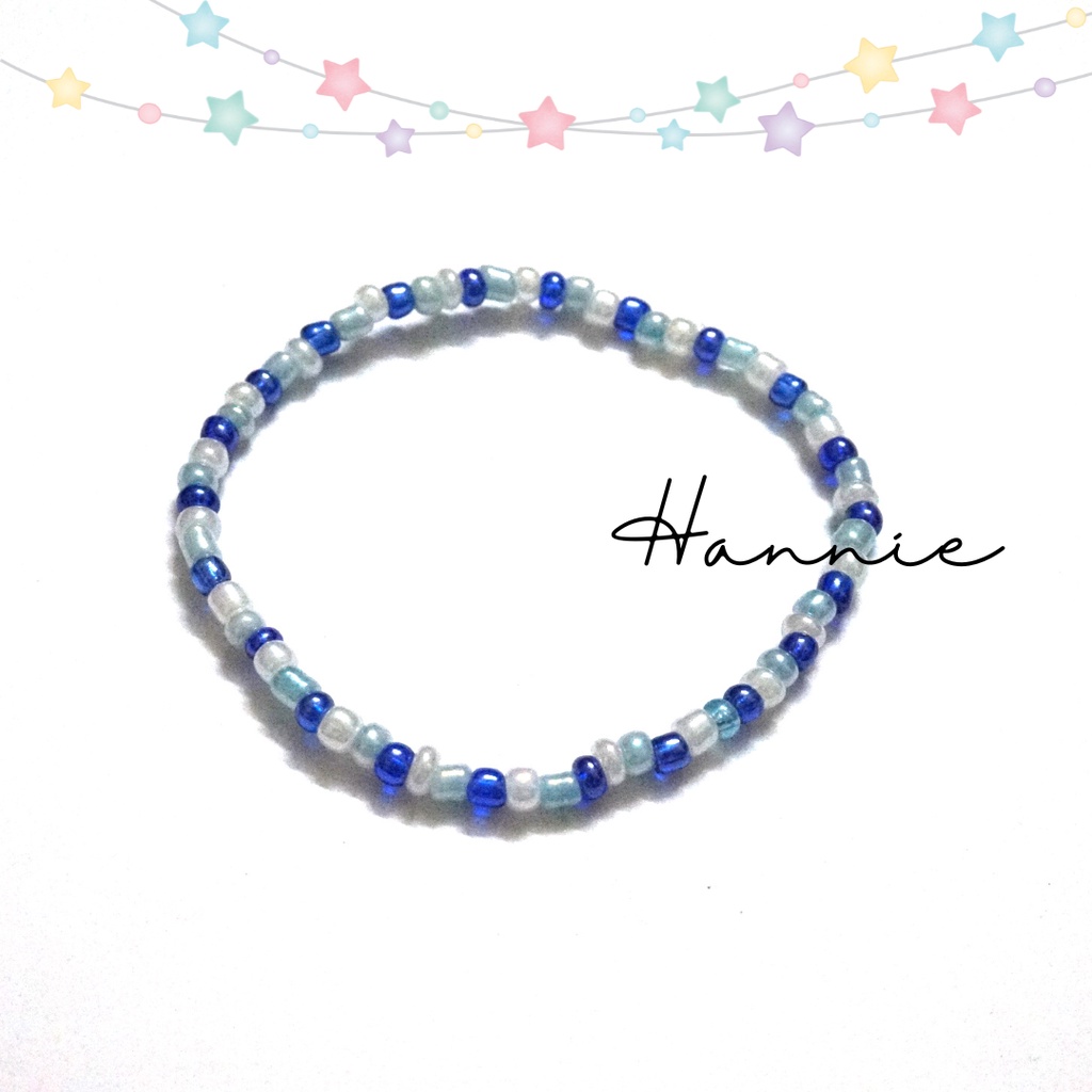 Set vòng cổ - vòng tay - nhẫn hạt cườm nhựa handmade đeo tay nữ (Xanh lá/Xanh dương/Tím/Cam/Hồng/Mix)