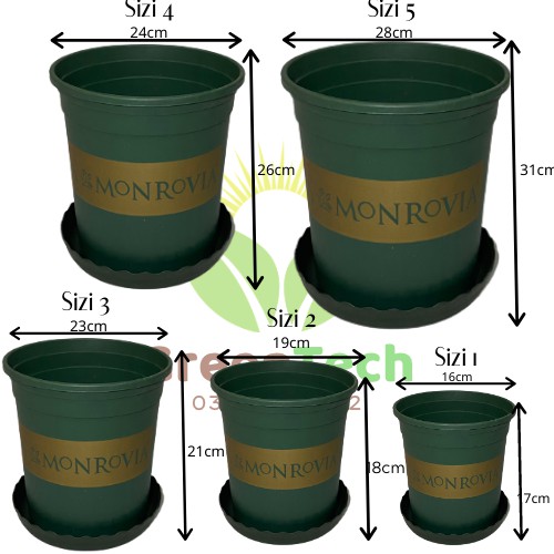 [ Giá Sỉ ] Chậu Nhựa Kèm Đĩa Lót  MONROVIA 1GL (Hàng Đẹp) - Chậu Trồng Cây Cảnh, Hoa