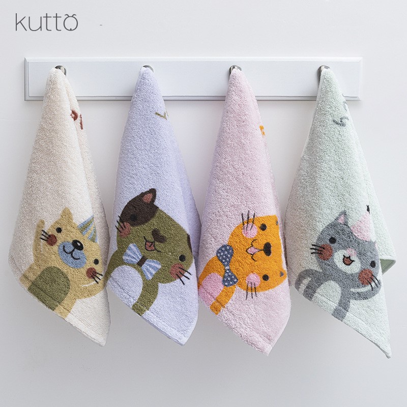 Khăn Tắm, Khăn Mặt KUTTO Chính Hãng Cao Cấp Cho Bé Nhiều Hình Dễ Thương 100% Cotong Từ Bông Tự Nhiên Kích Thước 25x50cm