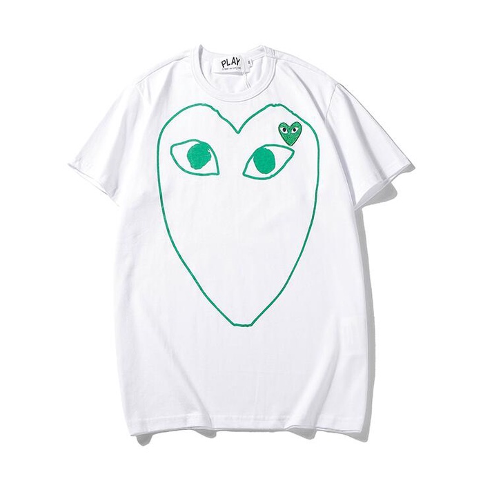Áo Thun Tay Ngắn Thêu Hình Trái Tim Thời Trang Cho Nam Nữ