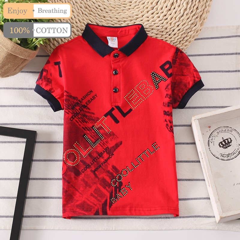 Kids Shirt Boys shirt Children Printing banquet clothes Short Sleeve baby Clothing cotton and comfortable fashion wear