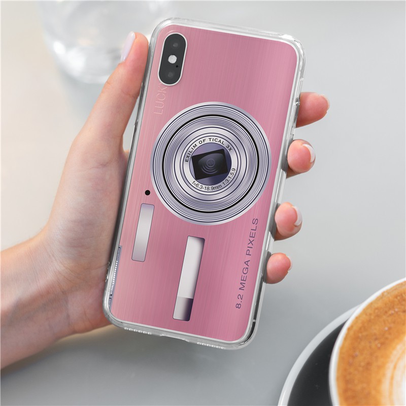 Ốp Điện Thoại Mềm Hình Máy Ảnh Màu Hồng Dễ Thương As94 Cho Oppo F11 Pro F9 F7 F5 Youth F1S F3 K3