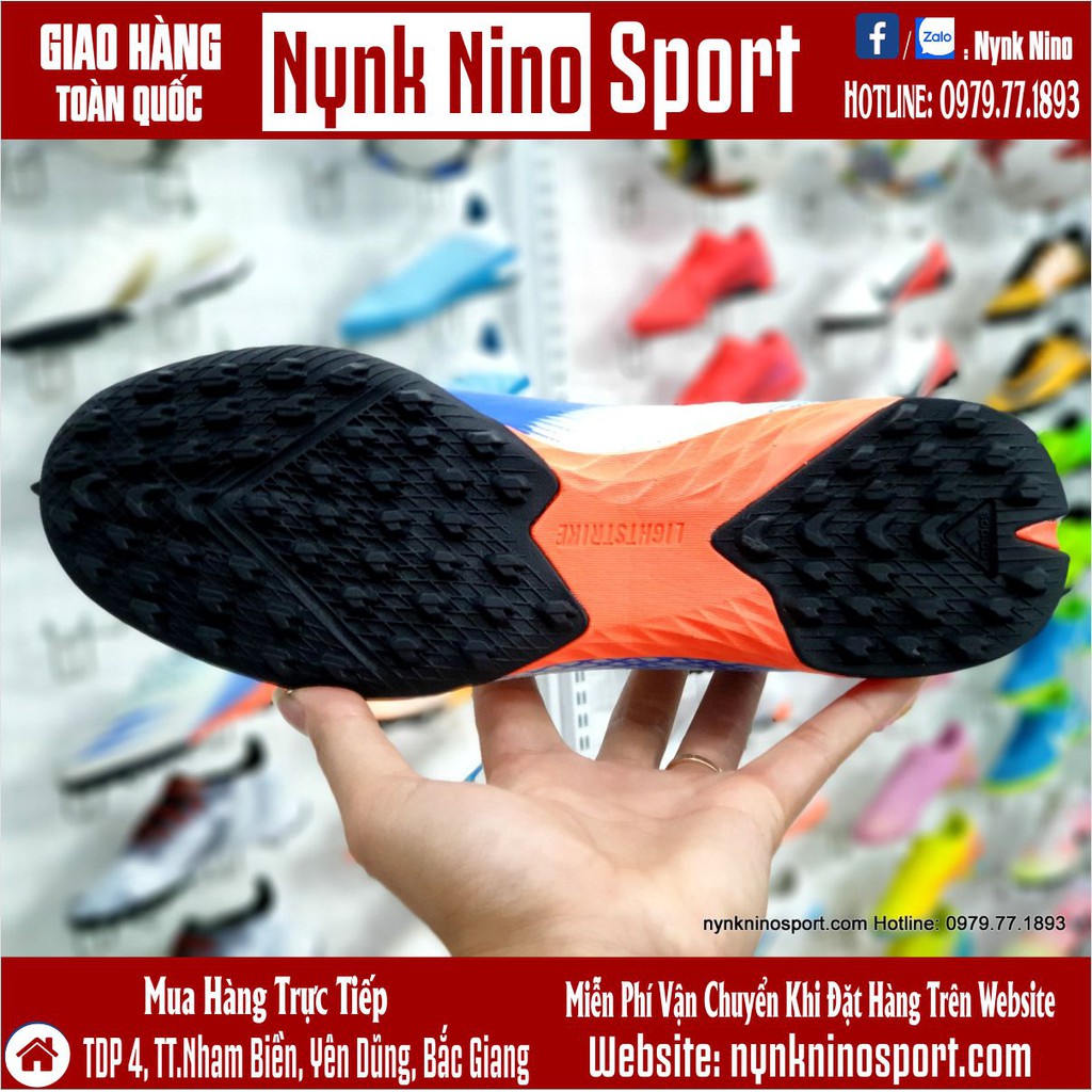 Giày Bóng Đá Adidas X Ghosted.3 Xanh Ngọc Đế Cam HQ TF