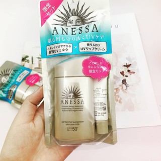 Kem chống nắng Anessa Perfect UV Sunscreen skincare milk SPF50+/PA++++ (TẶNG KÈM SON BẢO VỆ MÔI)