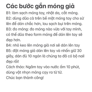 Móng tay giả (ảnh thật)- nail box thiết kế (24 móng kèm 2 loại keo và dũa)