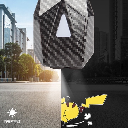 Đèn led gắn đuôi xe trang trí BUZZ TECH đồ chơi xe máy ô tô chiếu hình động Anime Pikachu chất liệu sợi carbon siêu bền