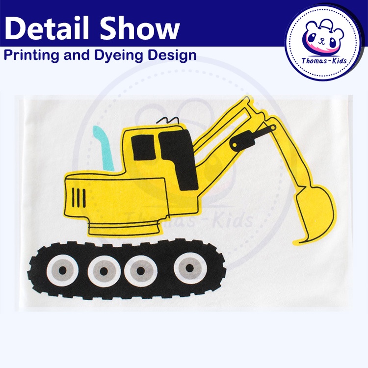 Áo thun tay ngắn in hình xe buýt hoạt hình D114 dành cho bé 2-6 tuổi