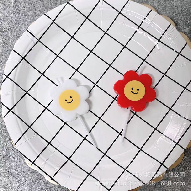 Nến Trang Trí Bánh Kem Hình Bông Cúc Mặt Cười Đáng Yêu - Yori Party