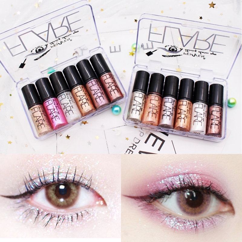 [Hàng mới về] Kẻ mắt dạng lỏng phối kim tuyến màu bạc vàng hồng lấp lánh nữ tính thích hợp trang điểm chuyên nghiệp