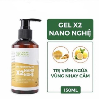 Dung dịch vệ sinh phụ nữ Giảm Viêm Ngứa Gel X2 Nano Nghệ Cỏ Cây Hoa Lá 150