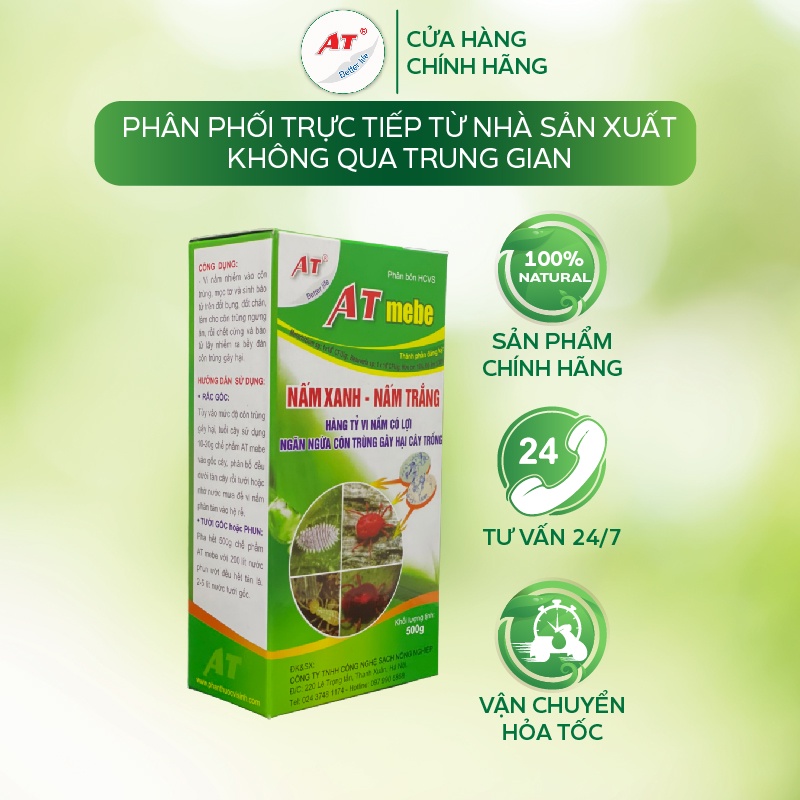 Chế phẩm tiêu diệt sâu sinh học AT diệt trừ sâu hại, rầy sâu rệp –  Chế phẩmsinh học AT Mebe đậm đặc 500g