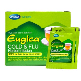 Trà Hòa Tan Eugica Cold & FLu Herbal Infusion Giúp Thư Giản Sức Khỏe Hộp 10 Gói