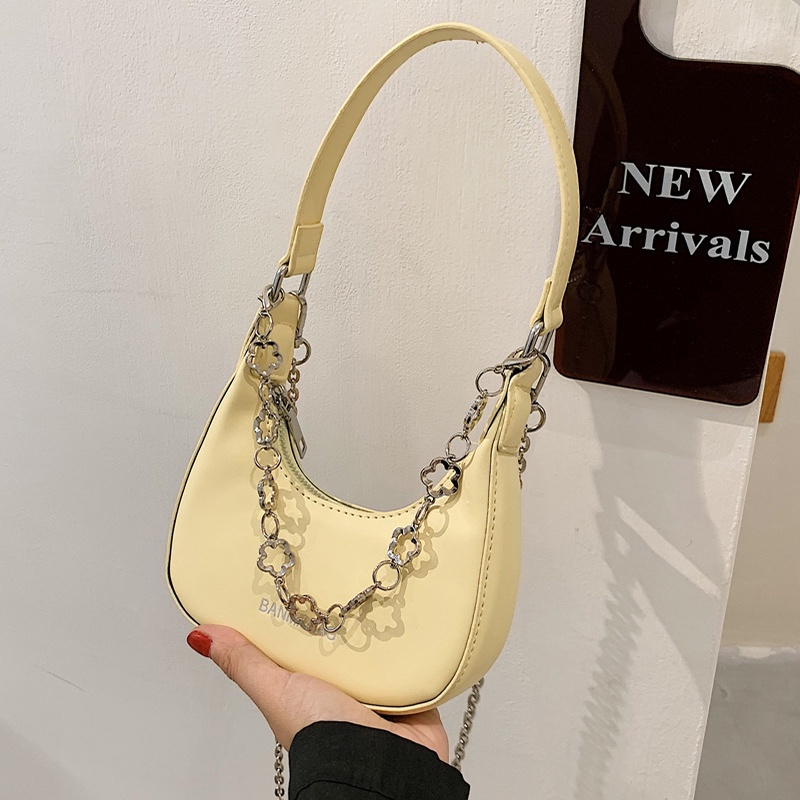 Túi đeo chéo IELGY bánh bao phối xích phong cách Pháp cho nữ