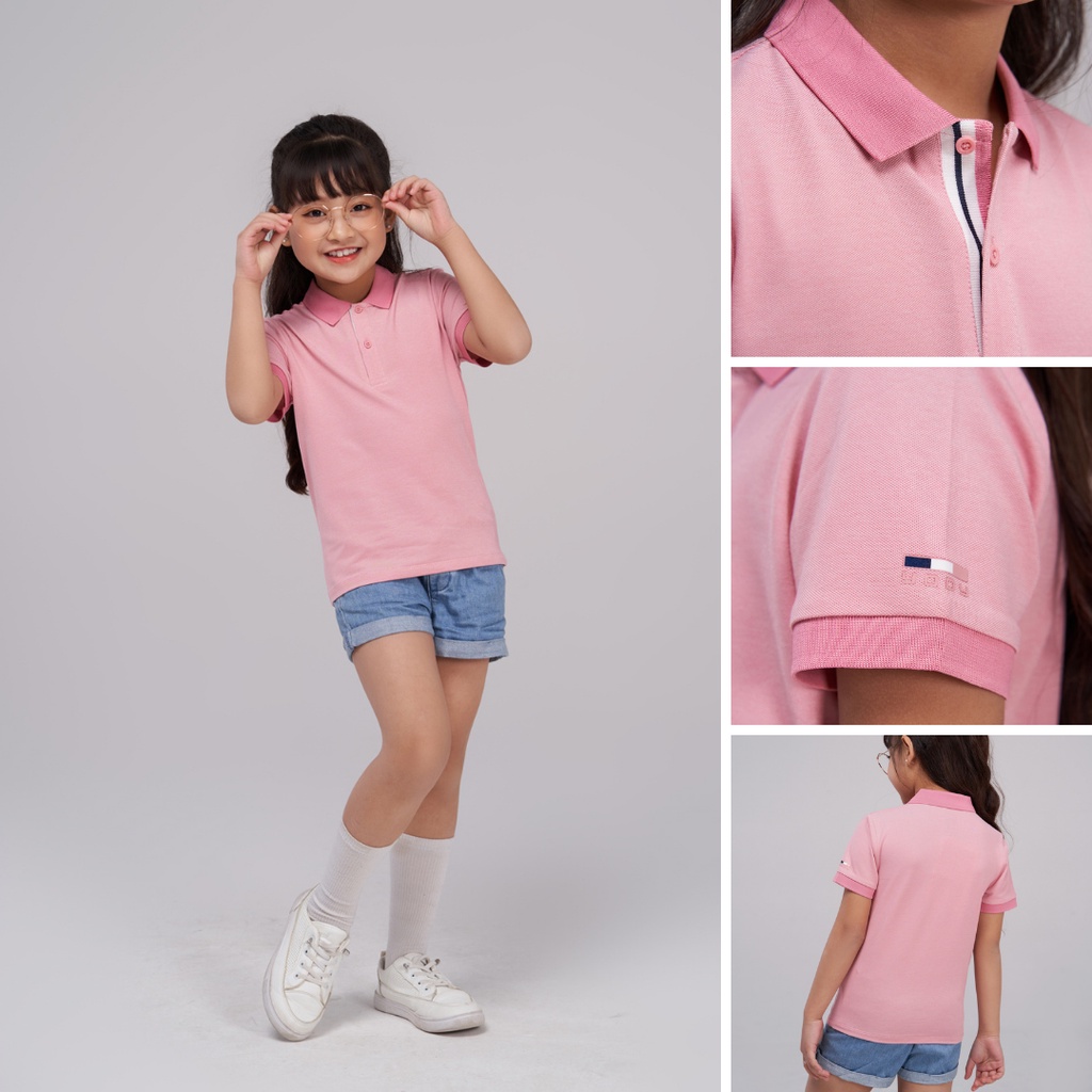 Áo polo Yody trẻ em mắt chim phối nẹp cổ bẻ tay ngắn siêu thoáng mát APK5151