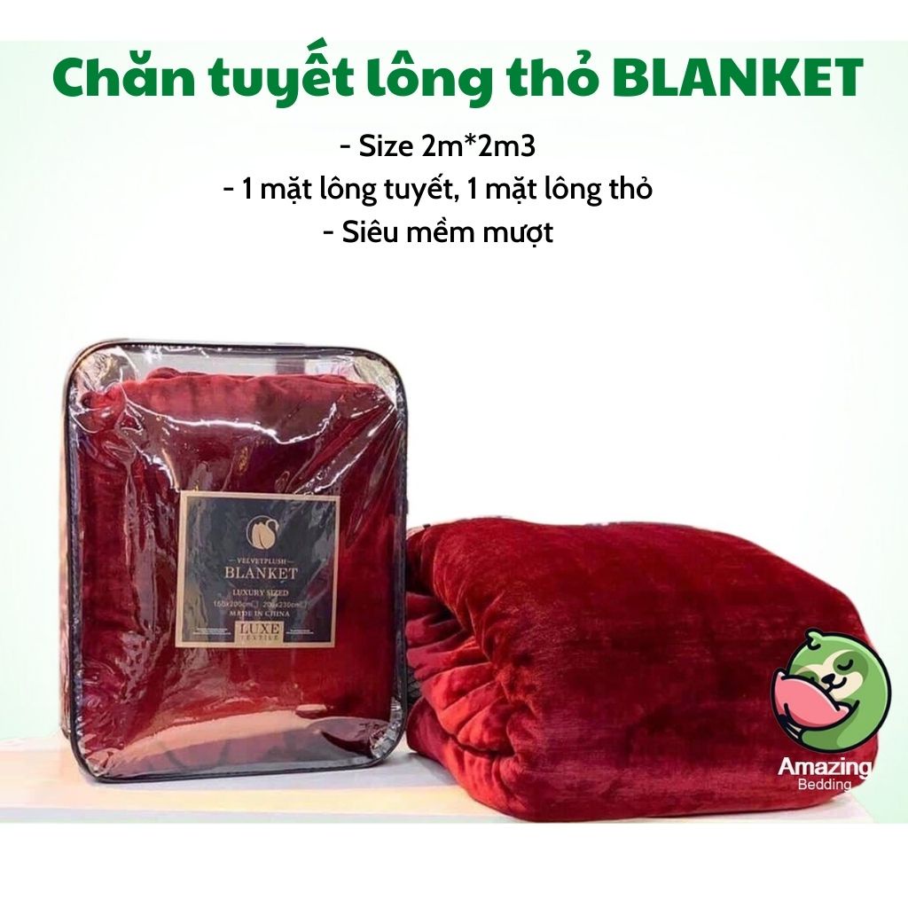 Chăn Lông Thỏ Blanket Siêu Mềm Mịn Kích Thước (2m x 2m3 )