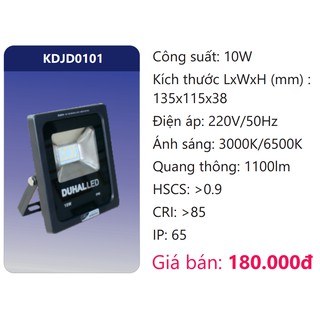 Đèn LED pha Duhal 10W SDJD0101 KDJD0101