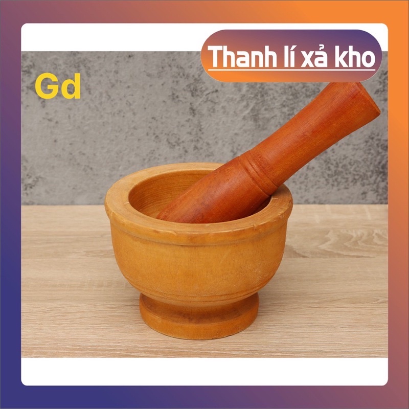Cối chày gỗ - Bộ Cối chày bằng gỗ tự nhiên bền đẹp