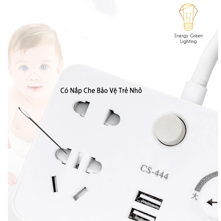 Ổ Cắm Điện Thông Minh Energy Green Lighting  Tích Hợp Đèn Phát Sáng OD-819 -Tăng Giảm Ánh Sáng - Có Đầu Cắm USB