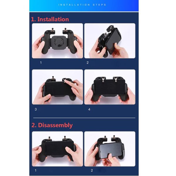 Tay cầm chơi game PUBG có quạt tản nhiệt chất lượng cao cho điện thoại