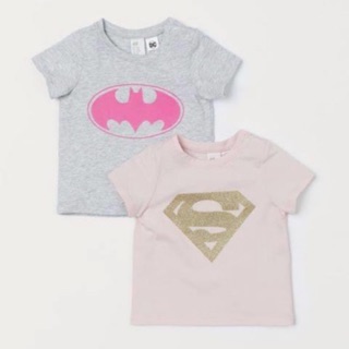 Set áo batman superman bé gái HM size 4-6m, 6-9m, 1,5-2y