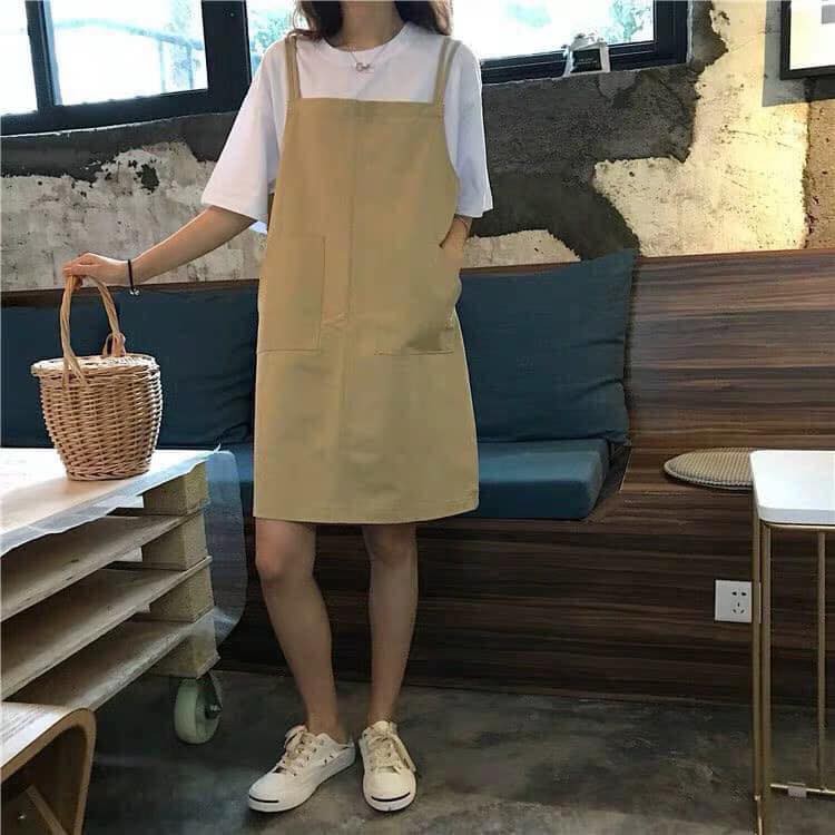 ⚡️SALE SẬP GIÁ⚡️ Váy yếm kaki 2 túi (Sỉ từ 5sp bất kỳ)