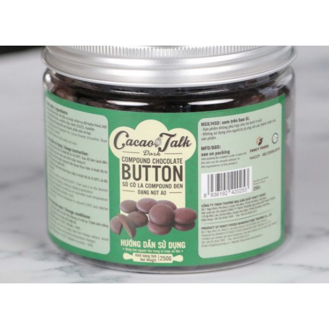 Sô Cô La Compound Đen Dạng Nút Áo Cacao Talk 250gr