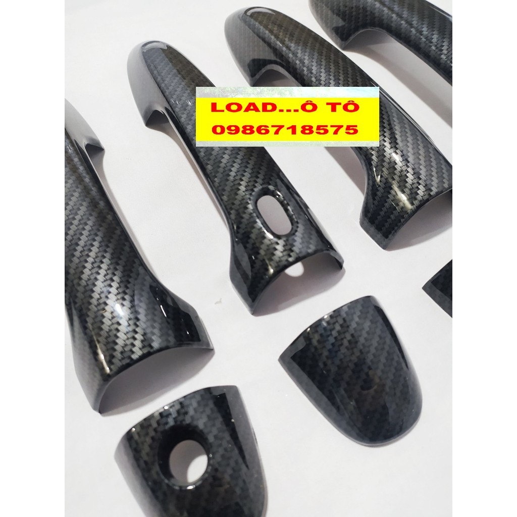 Ốp Tay Nắm Cửa Xe Toyota Fortuner 2023-2017 Vân Carbon Cao Cấp