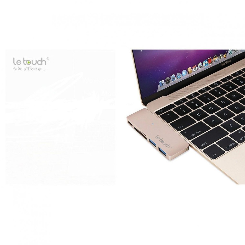 Cáp USB-C Combo HUB 5 in 1 ( 3USB ) Chính hãng Letouch cho MacBook