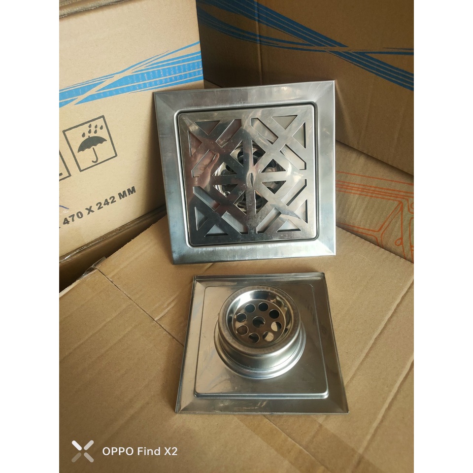 Phễu thoát nước thoát sàn inox 201 Vuông chống hôi