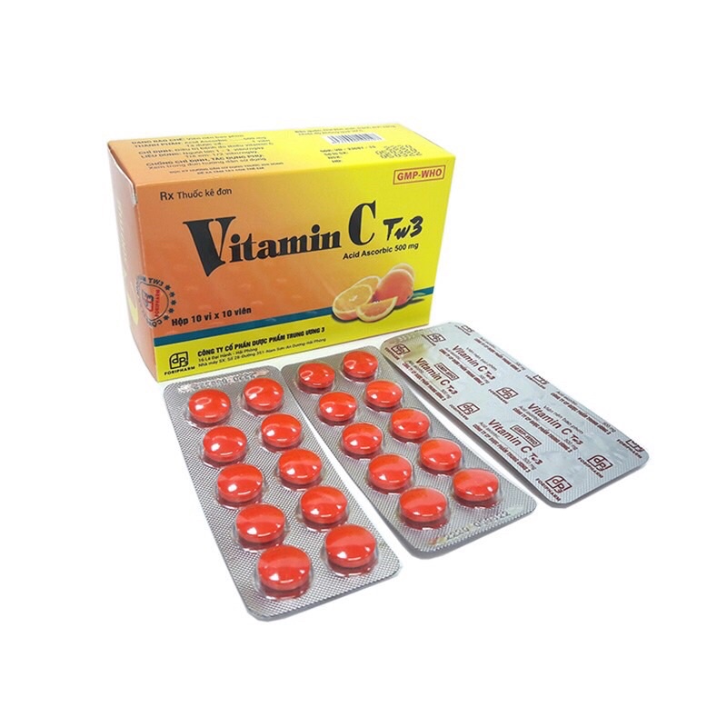 Vitamin C TW3 500mg tăng cường đề kháng hộp 100 viên