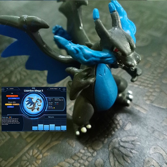 Mô hình Charizard tiến hoá  mega lửa xanh dương anime Pokemon bửu bối thần kỳ 1700 006 3
