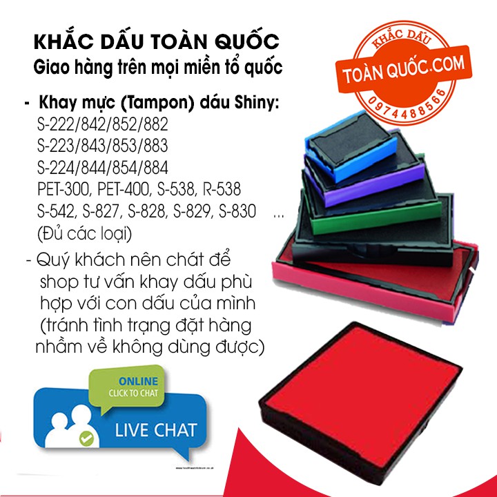 Khay mực con dấu Shiny (Đủ các loại)