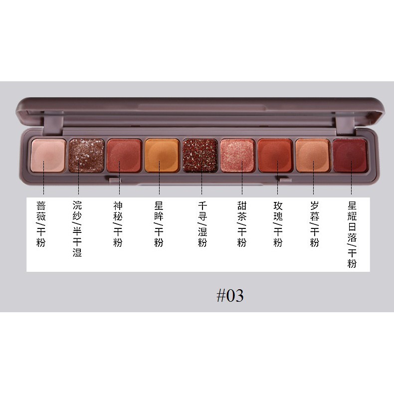 Bảng phấn mắt 9 màu Lameila chống thấm nước 3600 - nội địa Trung