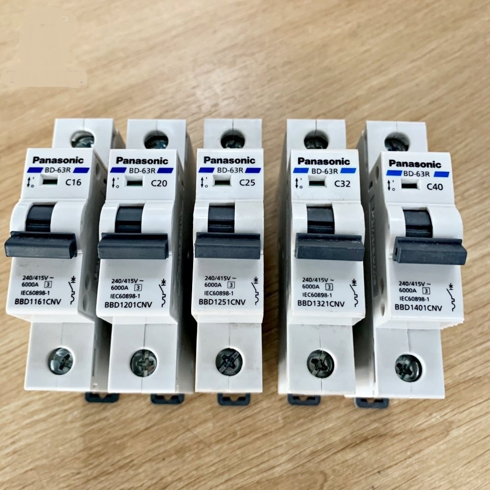 [ CHÍNH HÃNG ] CB, MCB 1 pha Panasonic, Aptomat 1 pha Panasonic, Cầu dao điện tự động 1 pha Panosonic đủ size 10A -63A