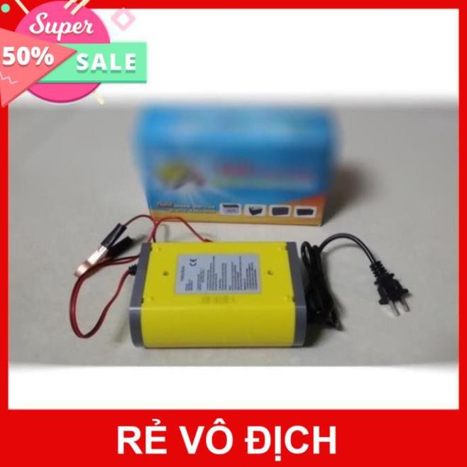 Bộ sạc bình ắc quy tự ngắt 12V 3Ah-20Ah sạc acquy xe máy, xe hơi có đèn led