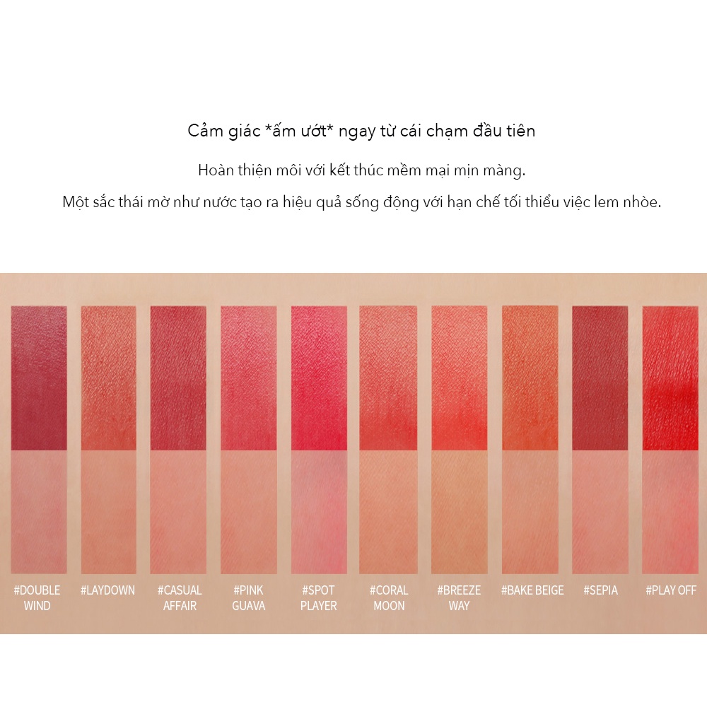Son Kem lì 3CE Blur Water Tint mịn mượt, nhẹ môi 4.6G