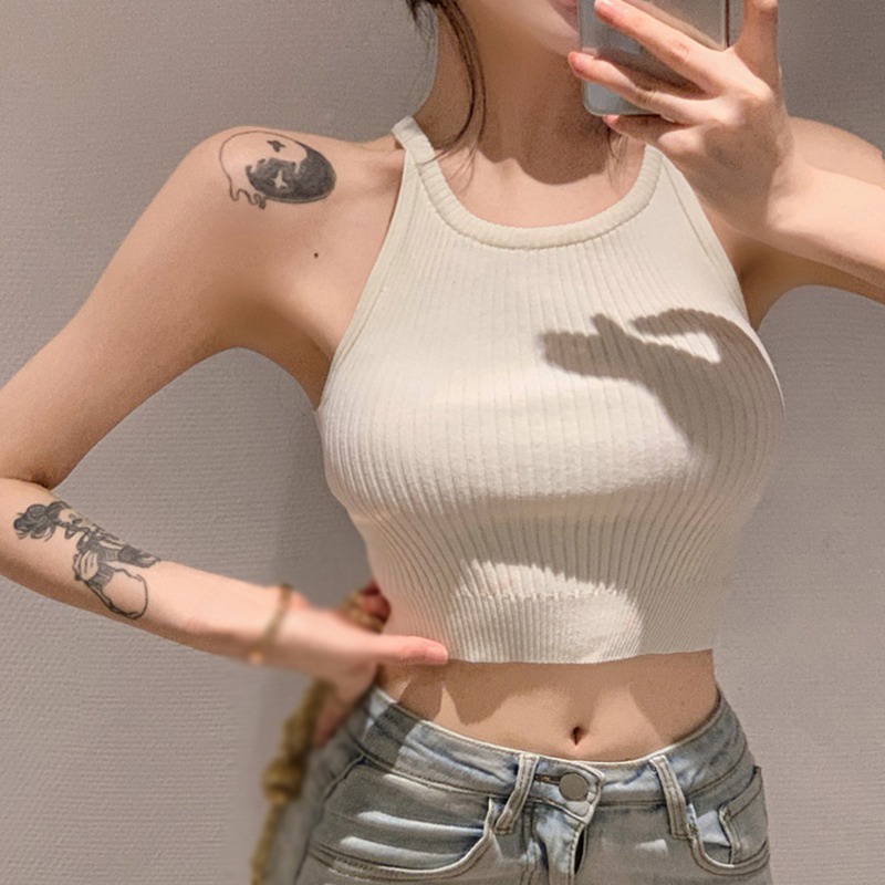Áo Croptop Hai Dây Màu Sắc Trơn Siêu Nhẹ Gợi Cảm Cho Nữ
