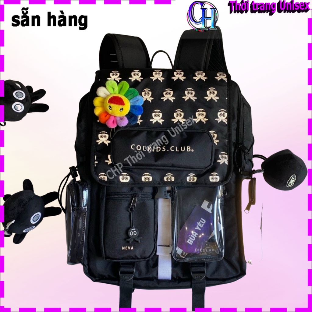 Balo Thời Trang đi học Du Lịch hình hộp cỡ lớn in hình phản quang M01