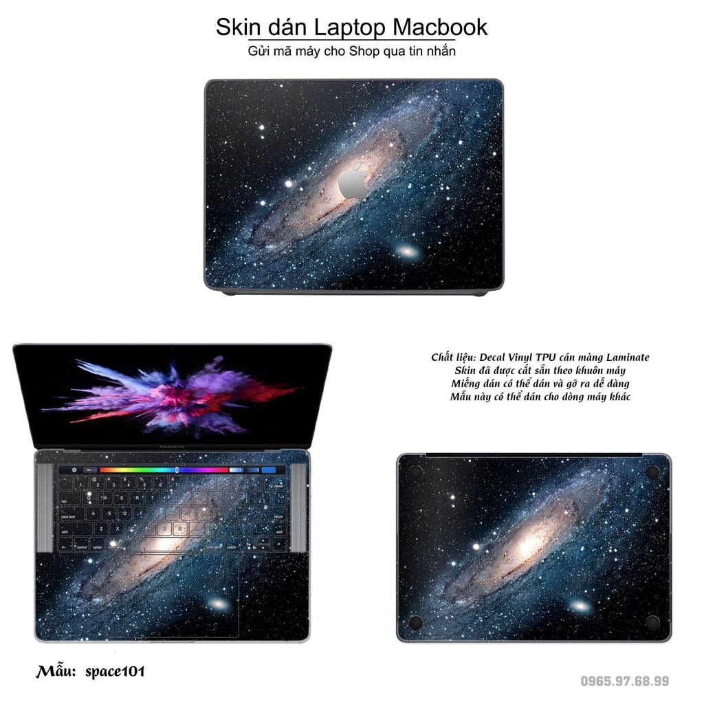 Skin dán Macbook mẫu không gian (đã cắt sẵn, inbox mã máy cho shop)