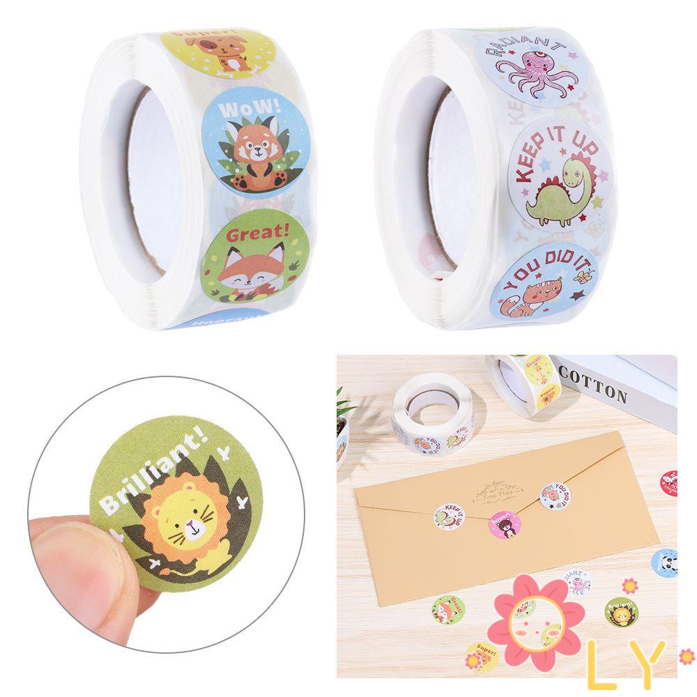 Cuộn 500 Miếng Dán Hình Động Vật Dễ Thương Làm Phần Thưởng Cho Bé Mẫu Giáo|Nhãn Hiệu