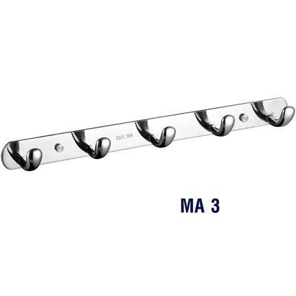 Móc Áo Đúc Đặc Đơn 5 Móc Inox 304 Cao Cấp MA 3 TORO HOME