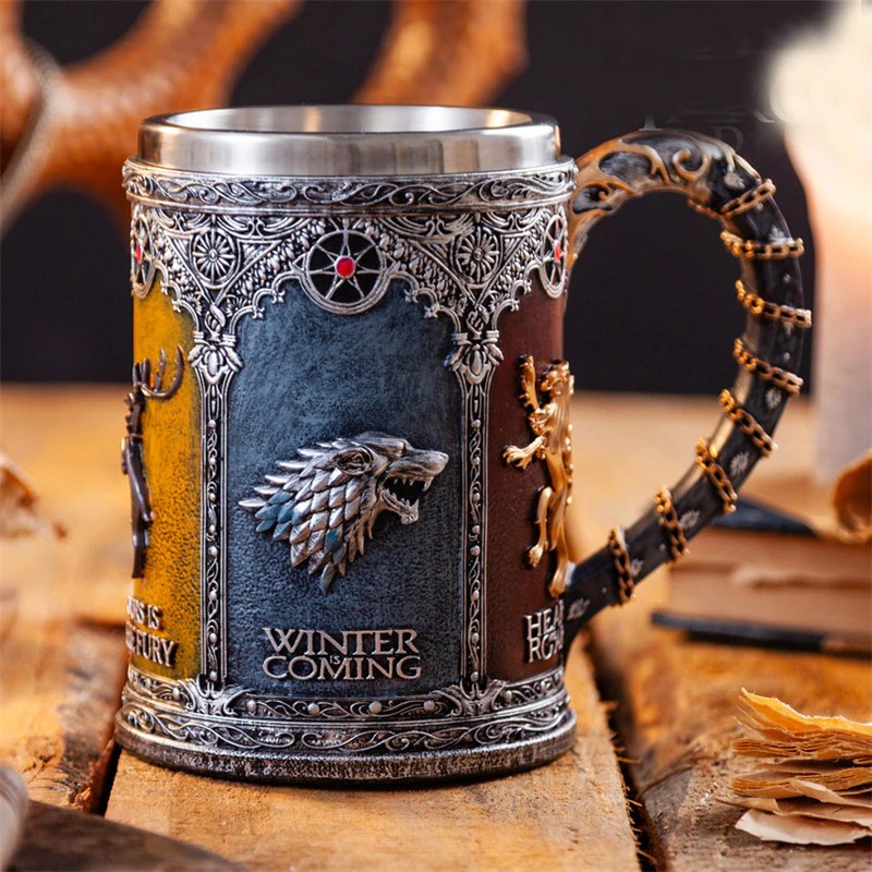 Cốc uống nước in hoạ tiết 3D trong game Thrones Mug Stark