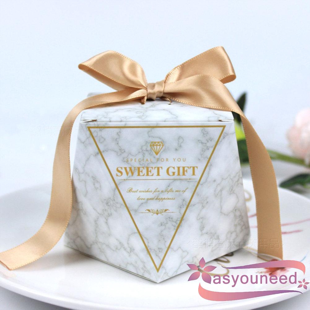 Aydღ10 piezas de Cajas de Regalo bolsas de cajas de dulces creativa impresión boda fiesta suministros DIY cinta de