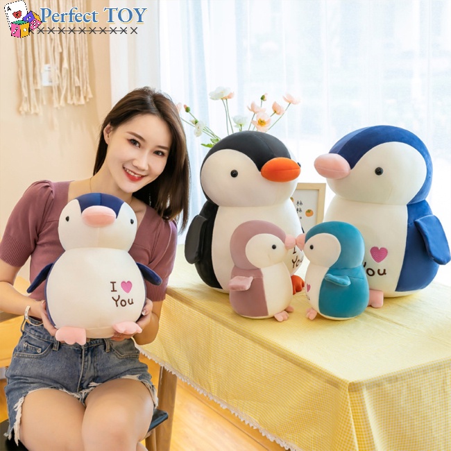 Chim cánh cụt nhồi bông co giãn dễ thương dùng làm quà tặng cho bé