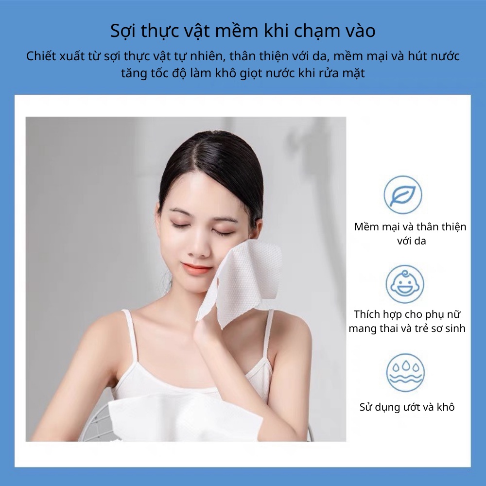 Khăn lau mặt dùng 1 lần tẩy trang dạng cuộn mềm mịn màu hồng MINIGIRL K1