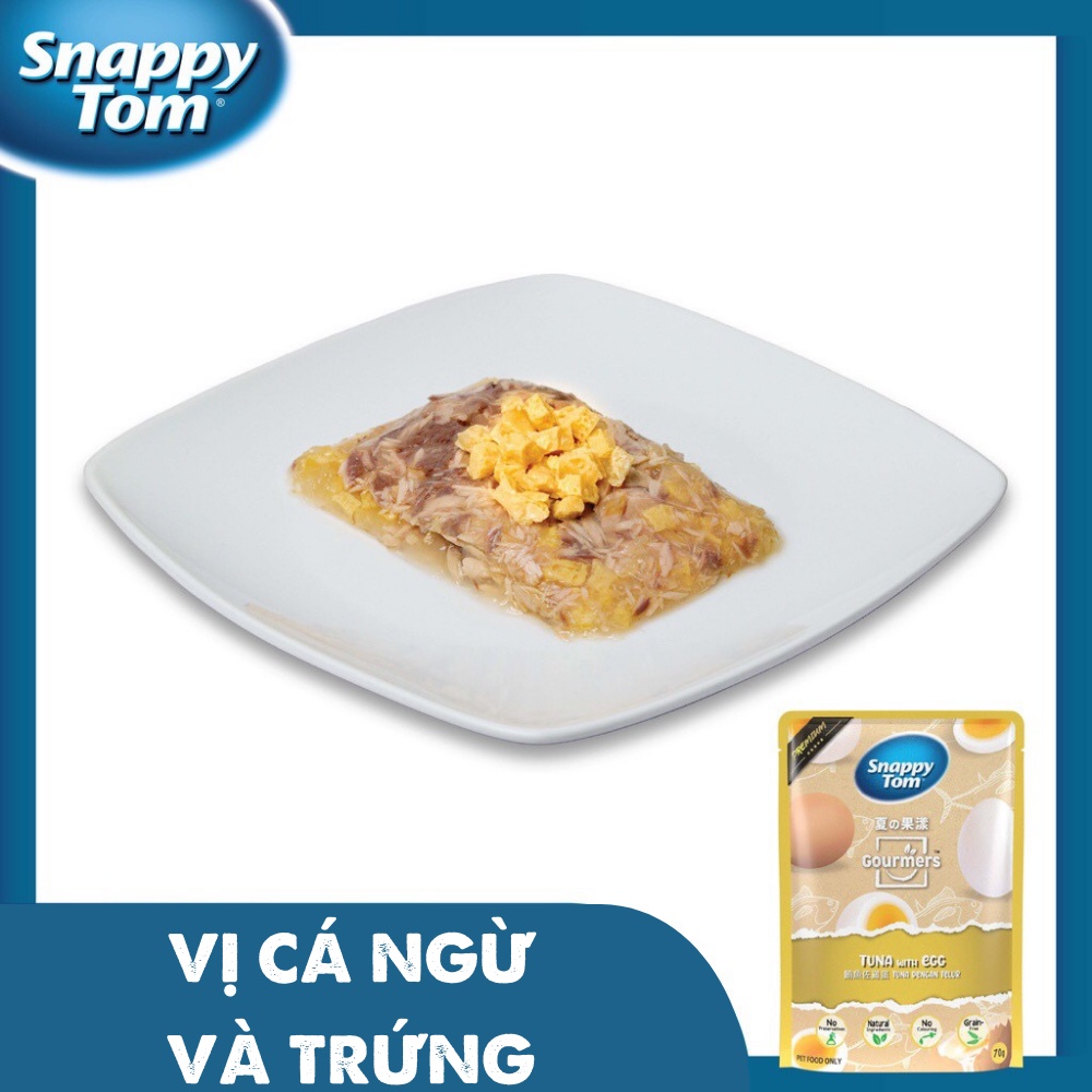 Pate Snappy Tom Gourmers vị Cá Ngừ và Trứng Gà, túi 70g