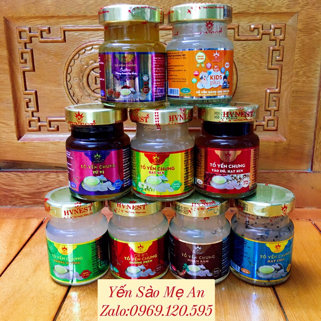 Tặng 3 hũ khi mua 20 hũ 9 Vị yến chưng 30% Tổ Yến Tươi KHÔNG CHẤT BẢO QUẢN, Yến Sào Hoàng Việt- Nha Trang