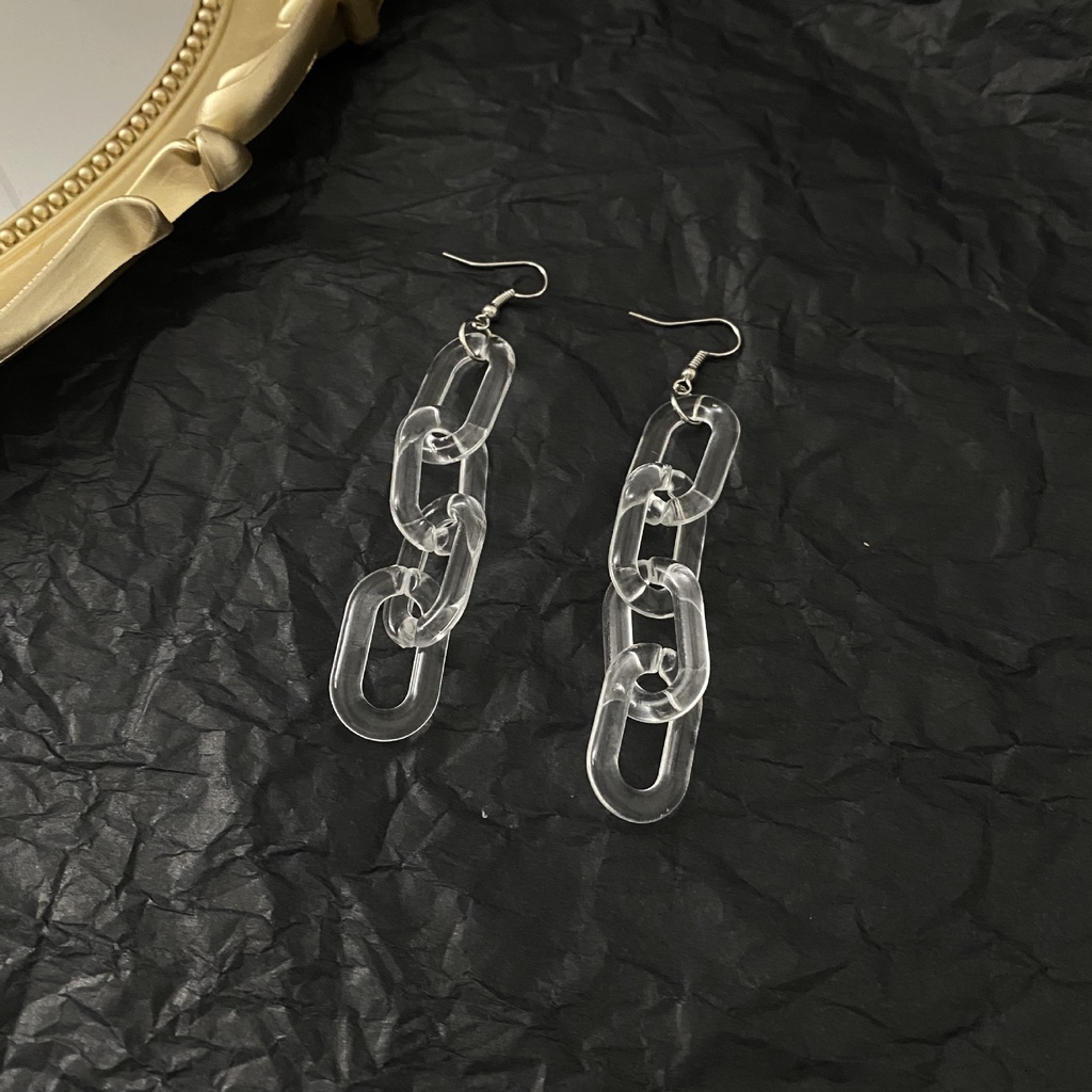 Bông Tai Dạng Chuỗi Dài Bằng Acrylic 23552 Phong Cách Hàn Quốc Đơn Giản Cho Nữ