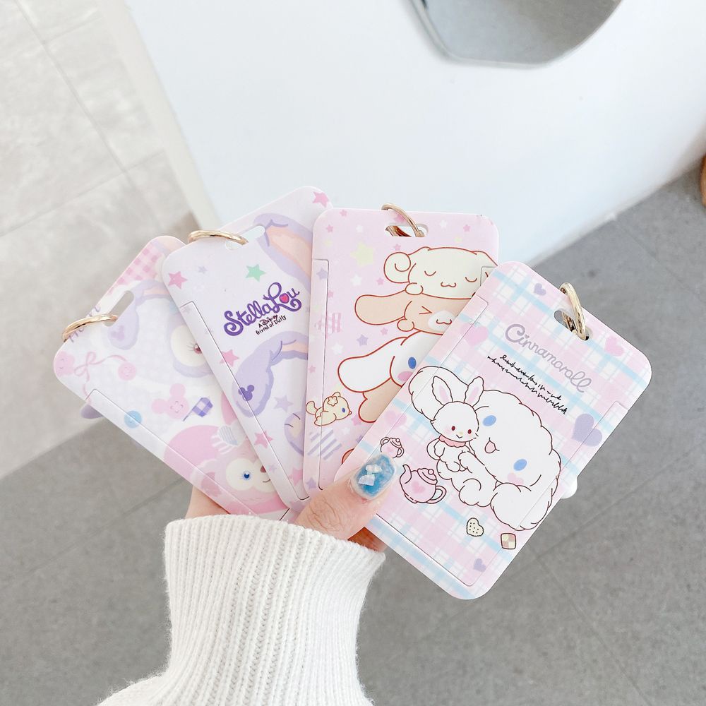 Vỏ đựng thẻ ID/thẻ ngân hàng họa tiết hoạt hình thỏ kèm dây đeo cho học sinh BACK2LIFE